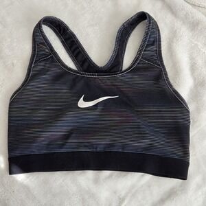 Nike Women's Classic Black/Multi Stripe Sports Bra (856844-480) Size S‎
